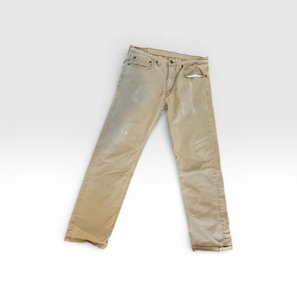Levi's 505 Khaki Denim Jeans Distressed - Picture 1 of 10